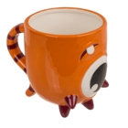 Upside Down Mug, Monster, orange, ca. 12 x 14 cm,