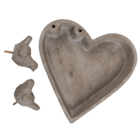 Vogeltränke, Herz, ca. 20 x 4 cm, mit 2 Vögeln,