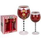 Weinglas, Santa Kostüm, für ca. 480 ml,