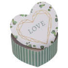 Weiß/grüne Herz-Geschenkbox, Love,