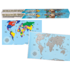 Weltkarte zum Freirubbeln, ca. 88 x 52 cm,