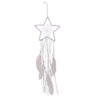 White coloured fabric Dreamcatcher, Moon and Star,