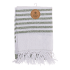 White/green coloured Fouta Towel (for sauna &,
