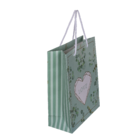 White/green paper gift bag, Love,
