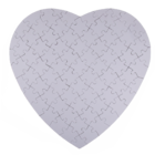 White heart shape puzzle, 80 inscribable pieces,