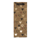 Wine bottle craft paper bag, hearts,