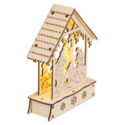 Wooden silhouette, Christmas crib, with LED