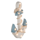 Wooden anchor with rope & 12 warm white LED,