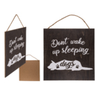 Wooden board, Don't wake up sleeping dogs,