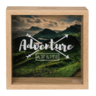Wooden saving box, Adventure awaits,