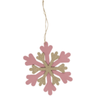 Wooden snowflake with glitter,