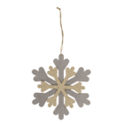 Wooden snowflake with glitter,