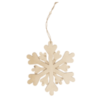 Wooden snowflake with glitter,