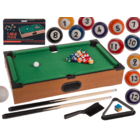 Wooden tabletop pool with 2 cues,