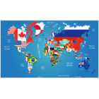 World Map for scratching, flags,