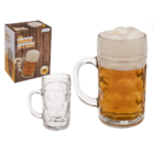 XL Glass Beer Stein, 10,5 x 20 cm,