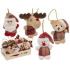 Xmas Plush with hanging string, 8 cm,