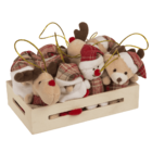 Xmas Plush with hanging string, 8 cm,