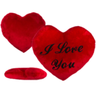 XXL-Red plush heart, I LOVE YOU,