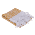 Yellow/white coloured premium fouta towel